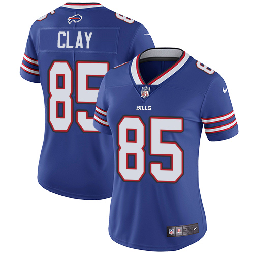 Nike Bills #85 Charles Clay Royal Blue Team Color Women's Stitched NFL Vapor Untouchable Limited Jersey
